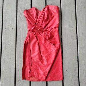 Clifford Olson For Tannery West Vintage Mini Dress Leather Strapless‎ Red 2